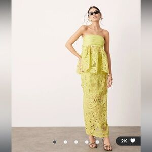 ASOS EDITION floral cornelli column midi skirt and top set